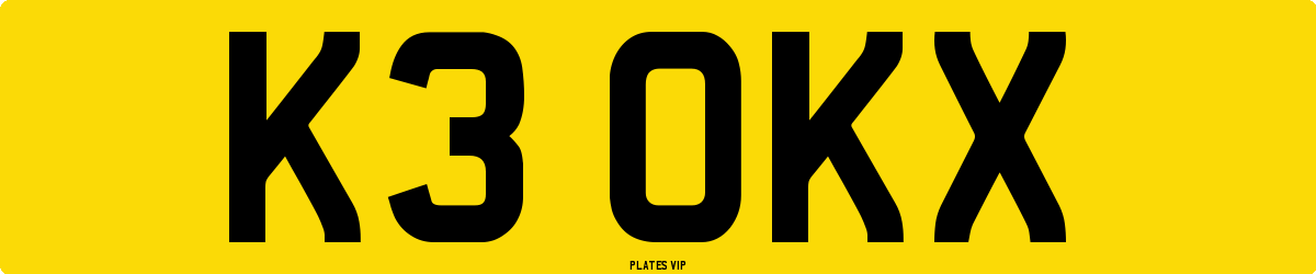K3 OKX Number Plate