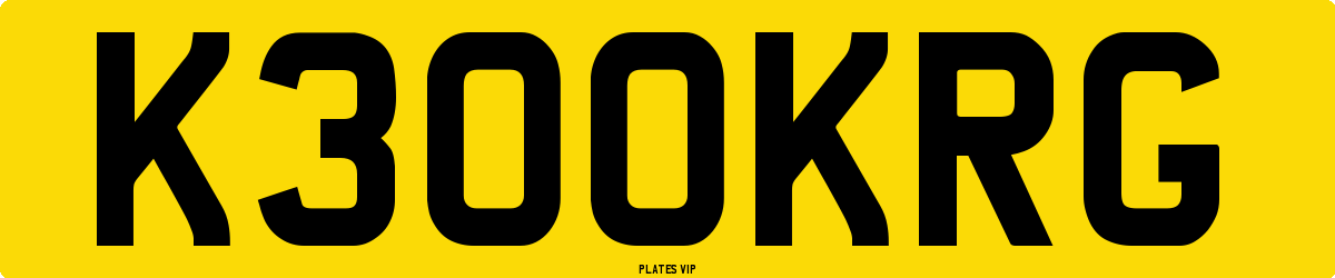 K300KRG Number Plate