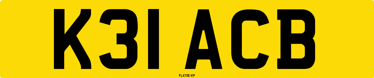 K31 ACB Number Plate