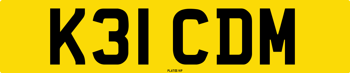 K31 CDM Number Plate
