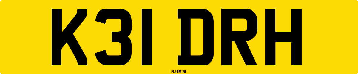 K31 DRH Number Plate