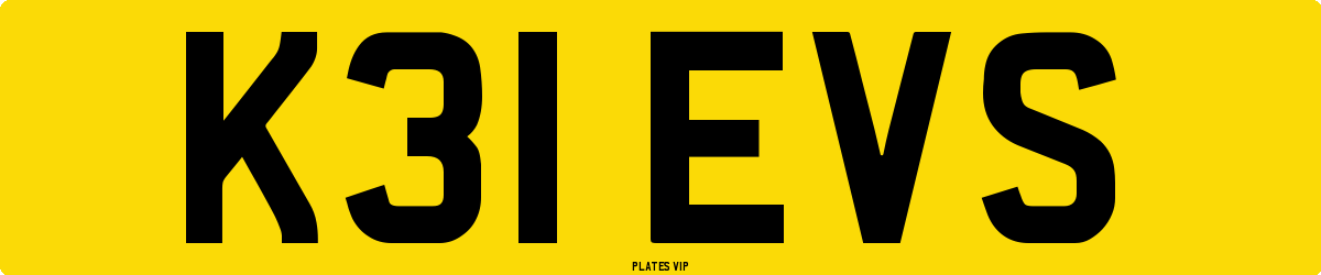 K31 EVS Number Plate