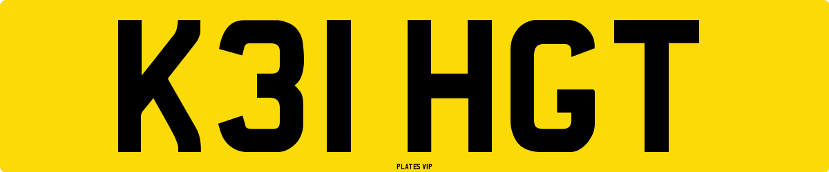 K31 HGT Number Plate