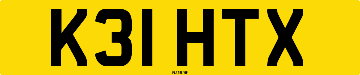 K31 HTX Number Plate