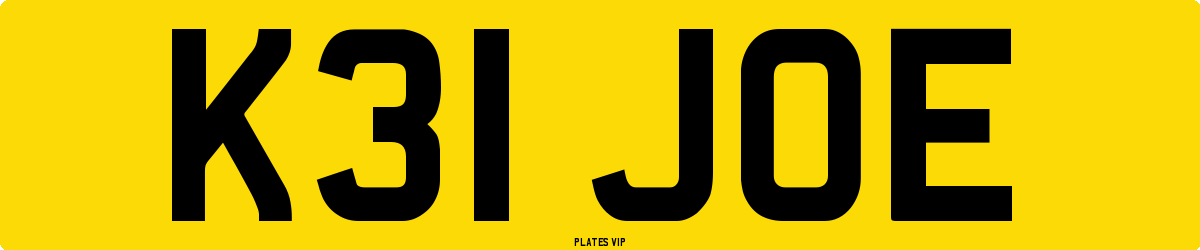 K31 JOE Number Plate
