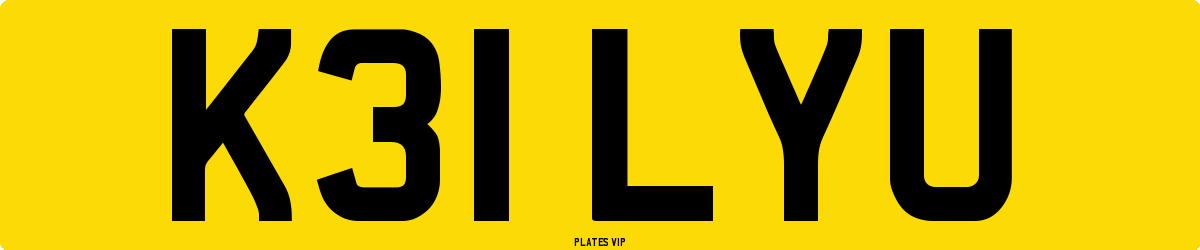K31 LYU Number Plate