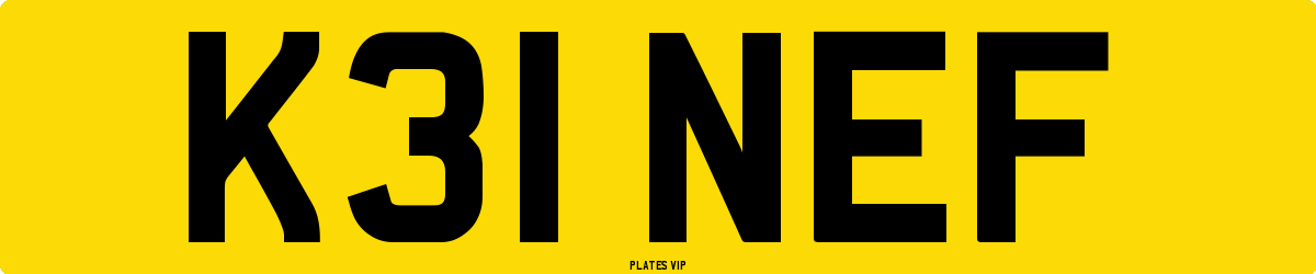 K31 NEF Number Plate