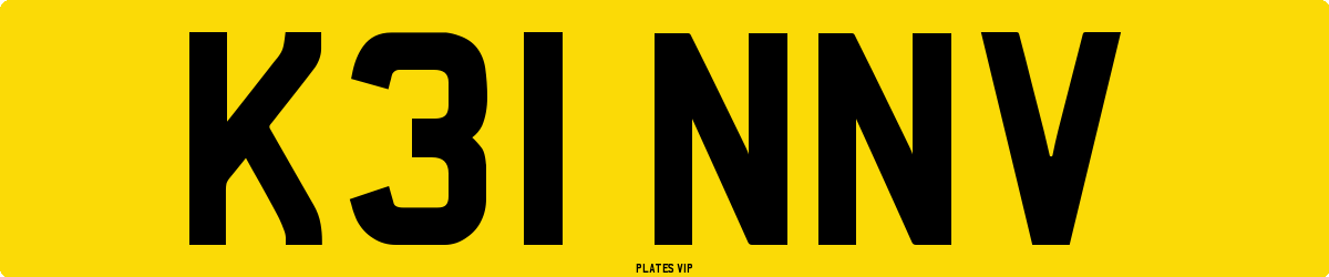 K31 NNV Number Plate