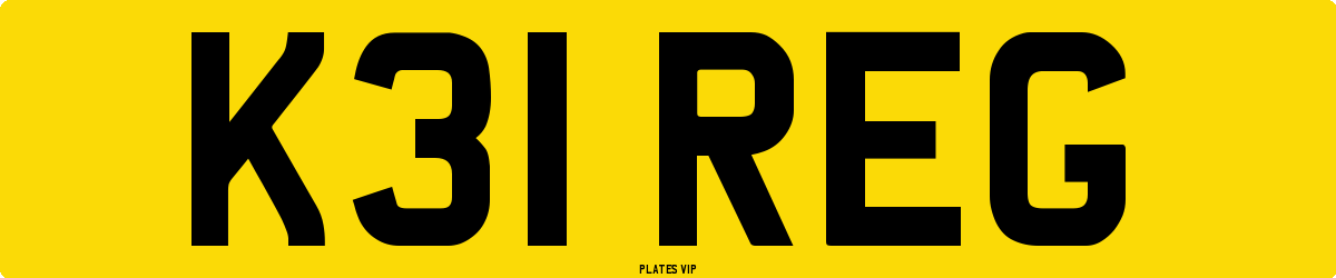 K31 REG Number Plate