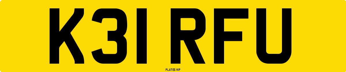 K31 RFU Number Plate