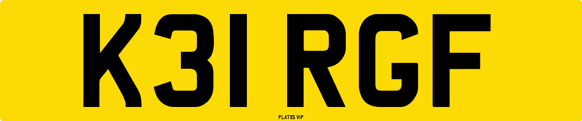 K31 RGF Number Plate