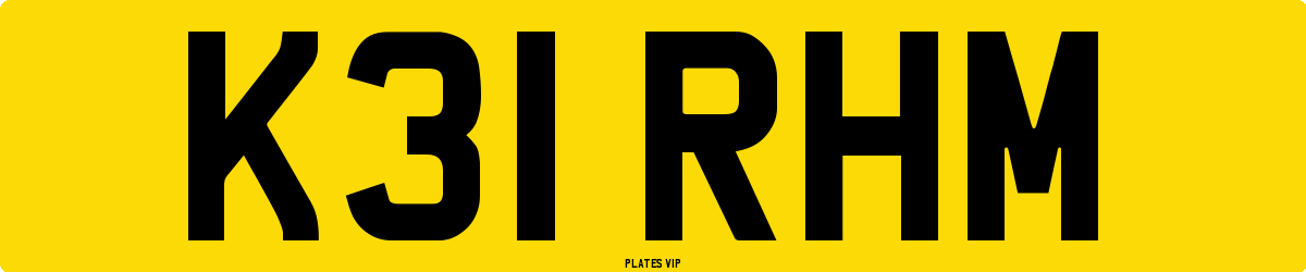 K31 RHM Number Plate