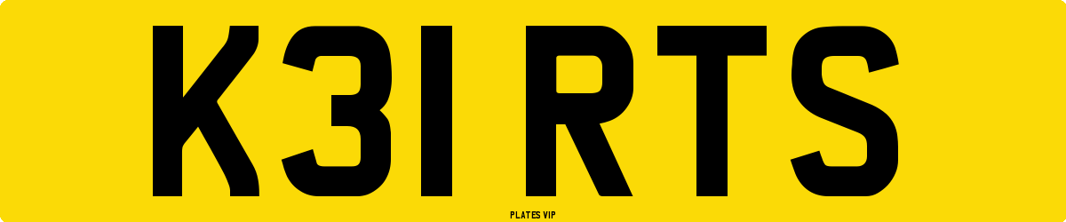 K31 RTS Number Plate