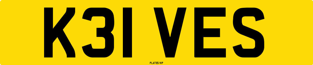 K31 VES Number Plate