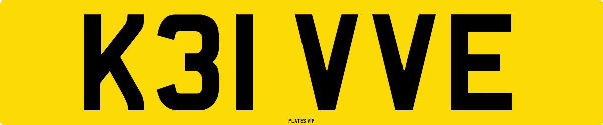 K31 VVE Number Plate