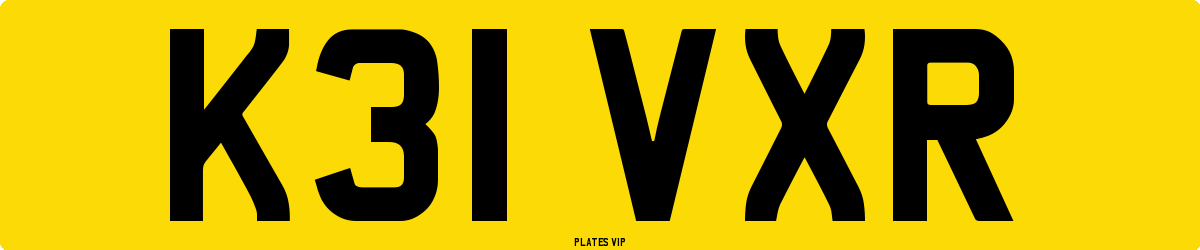 K31 VXR Number Plate