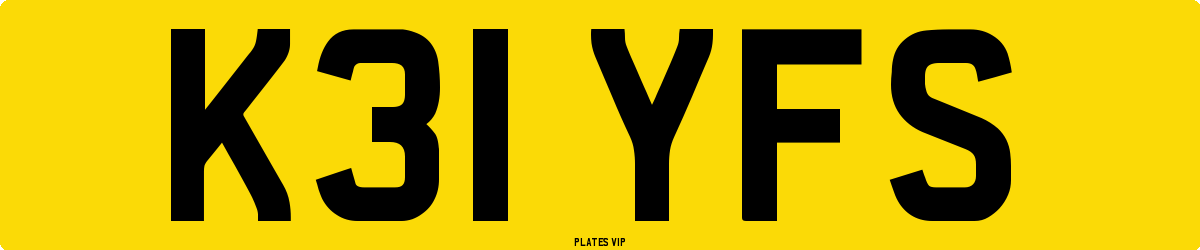 K31 YFS Number Plate