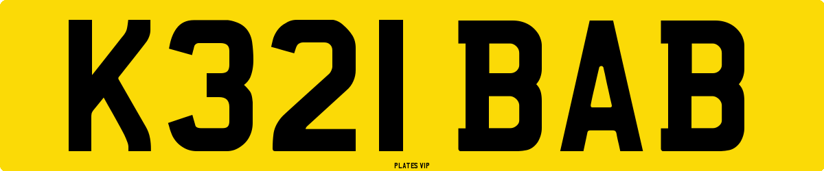 K321 BAB Number Plate