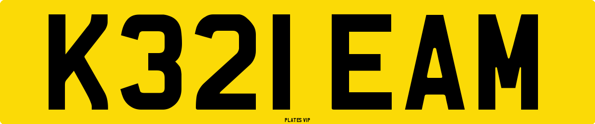 K321 EAM Number Plate