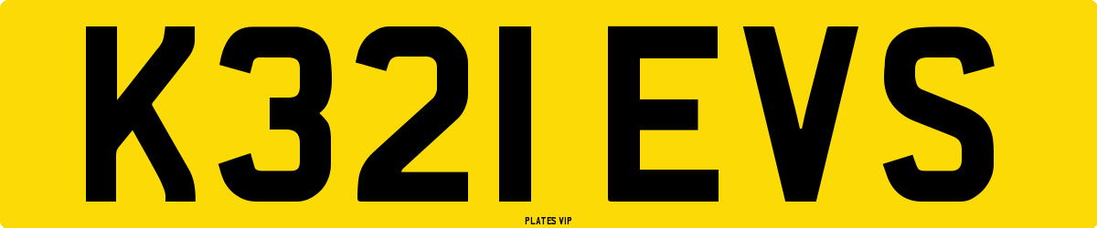 K321 EVS Number Plate