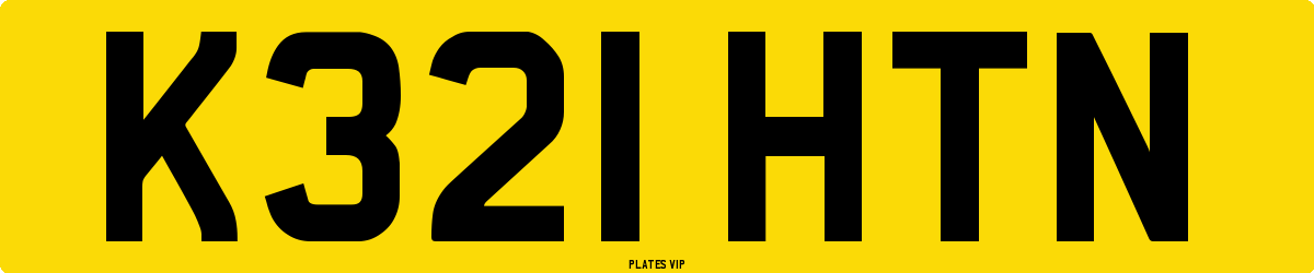 K321 HTN Number Plate