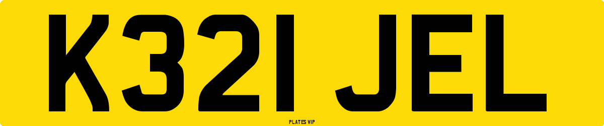 K321 JEL Number Plate