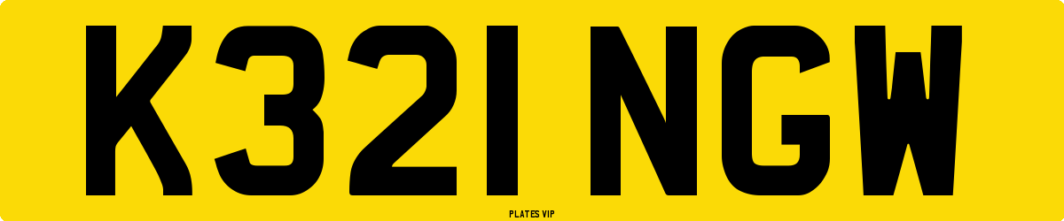 K321 NGW Number Plate