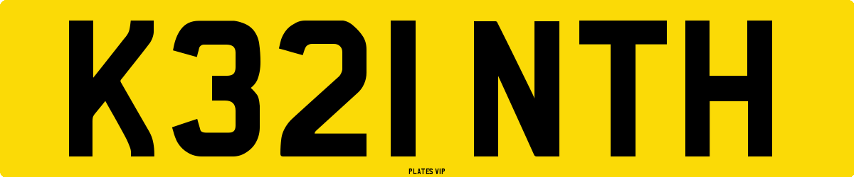 K321 NTH Number Plate