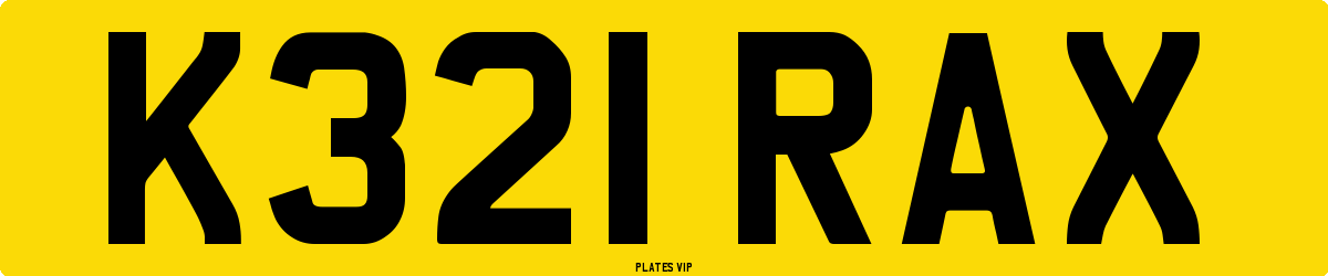 K321 RAX Number Plate