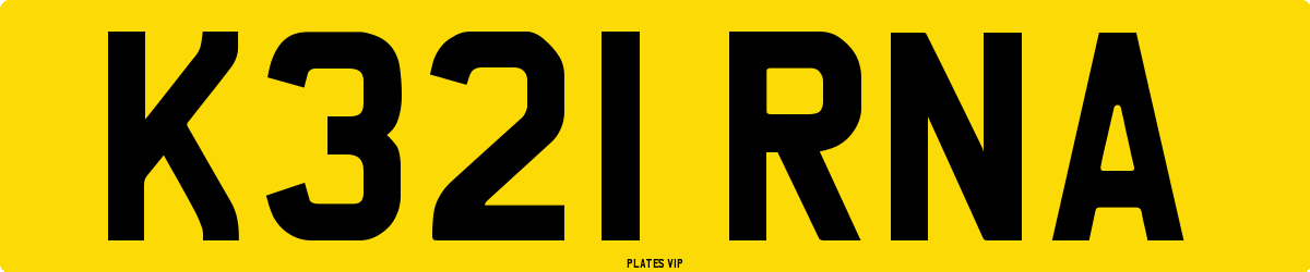 K321 RNA Number Plate