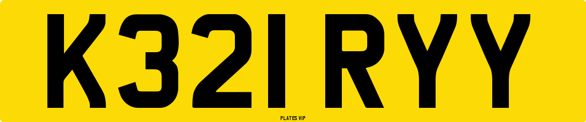 K321 RYY Number Plate