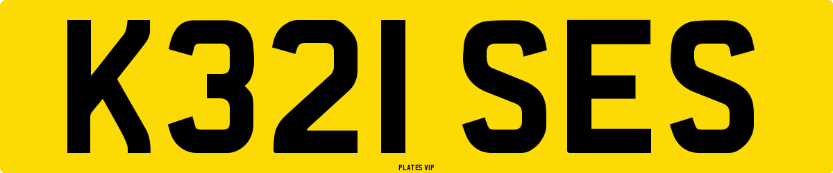 K321 SES Number Plate