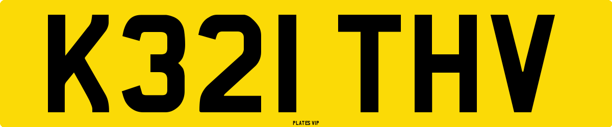 K321 THV Number Plate
