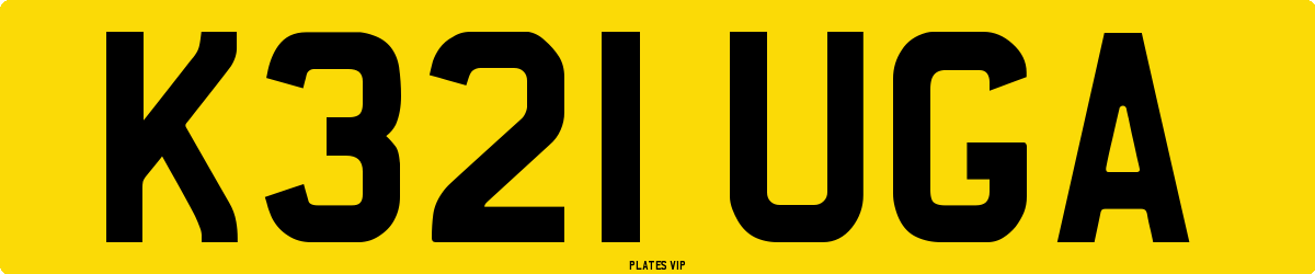K321 UGA Number Plate