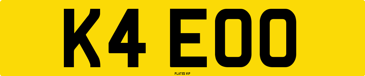 K4 EOO Number Plate