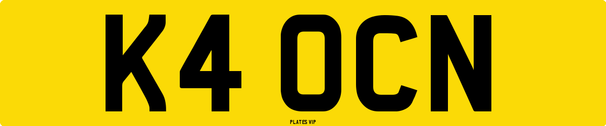 K4 OCN Number Plate