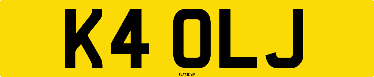 K4 OLJ Number Plate