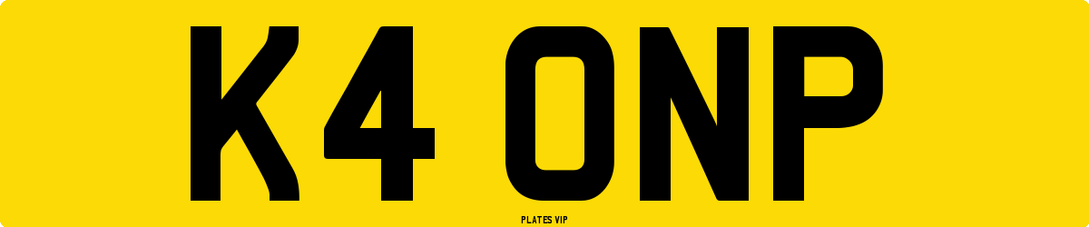K4 ONP Number Plate