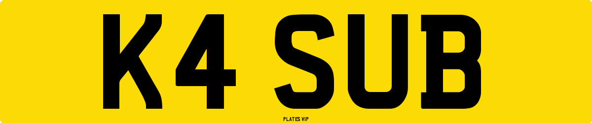 K4 SUB Number Plate