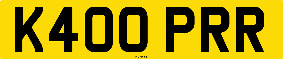 K400 PRR Number Plate