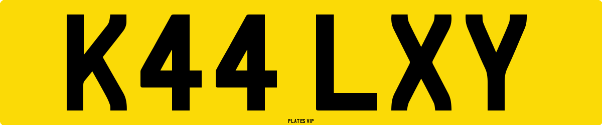 K44 LXY Number Plate