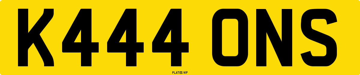 K444 ONS Number Plate