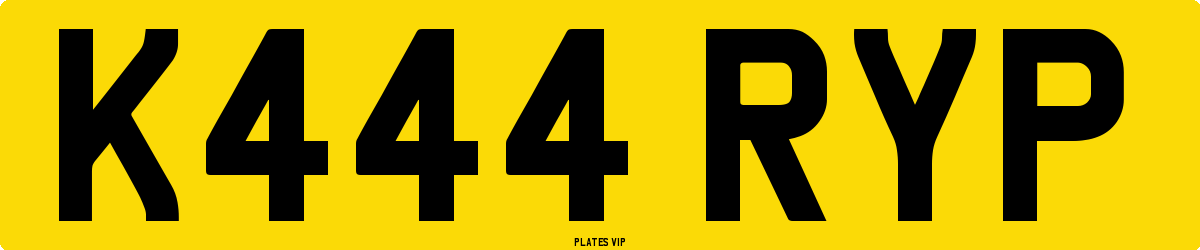 K444 RYP Number Plate