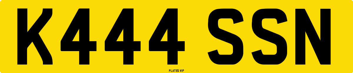 K444 SSN Number Plate