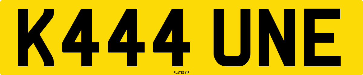 K444 UNE Number Plate