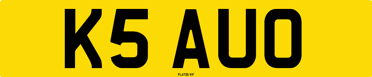 K5 AUO Number Plate