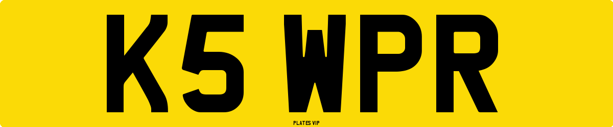 K5 WPR Number Plate