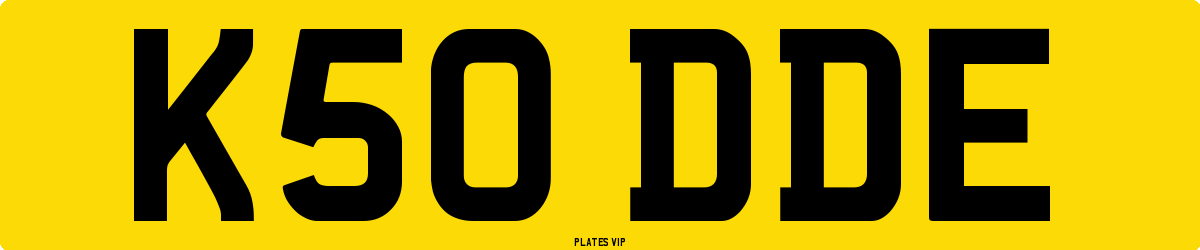 K50 DDE Number Plate