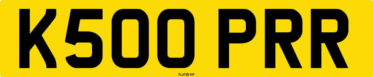 K500 PRR Number Plate