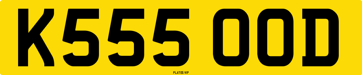 K555 OOD Number Plate